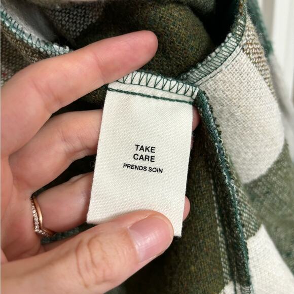 Avec Les Filles Green Plaid Flannel Oversized Shacket - Size XS - Picture 6 of 7